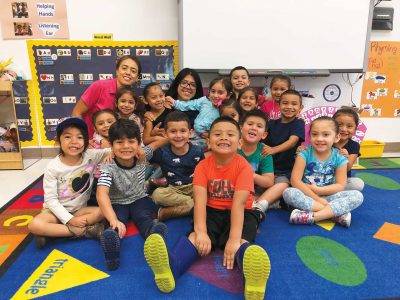 teachers with students